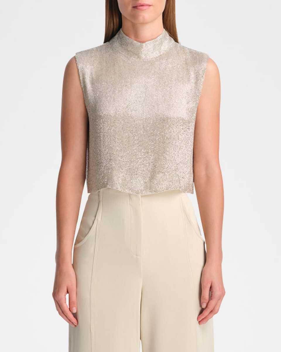 Gigi Embellished Silk Tank Top